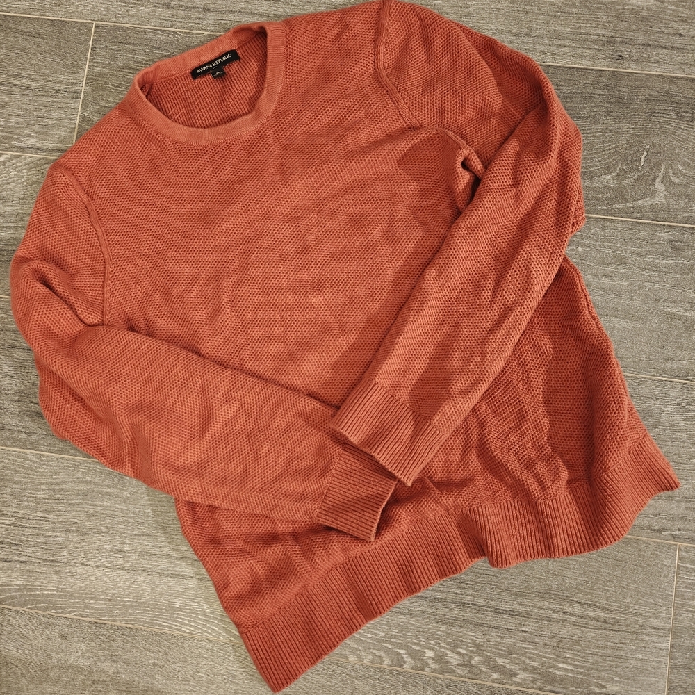 Burnt Orange Waffle Knit Sweater